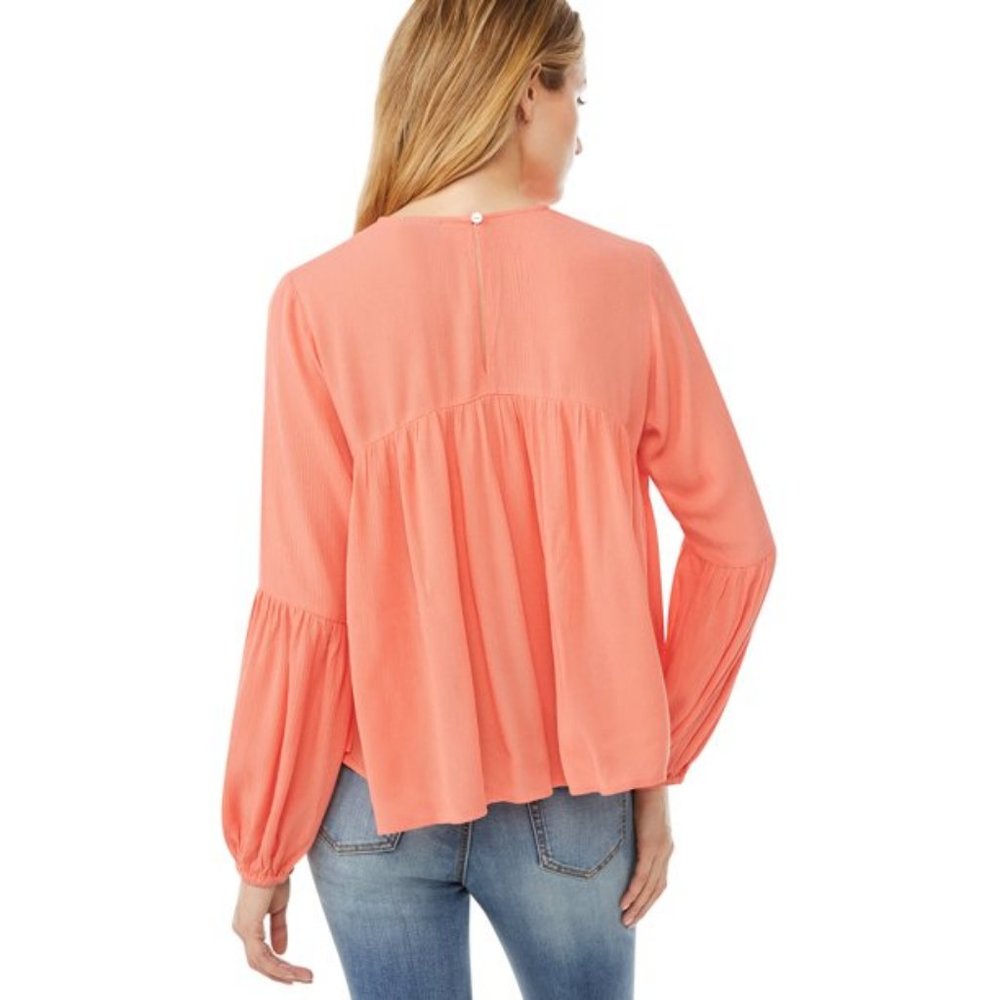 Scoop Women's Long Sleeve Swing Relaxed Fit Top - Picture 3 of 8